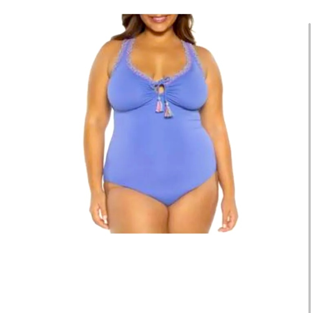 Woman’s plus size 1X Mardi Gras swimsuit one piece MSRP $158